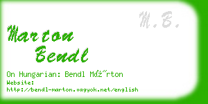 marton bendl business card